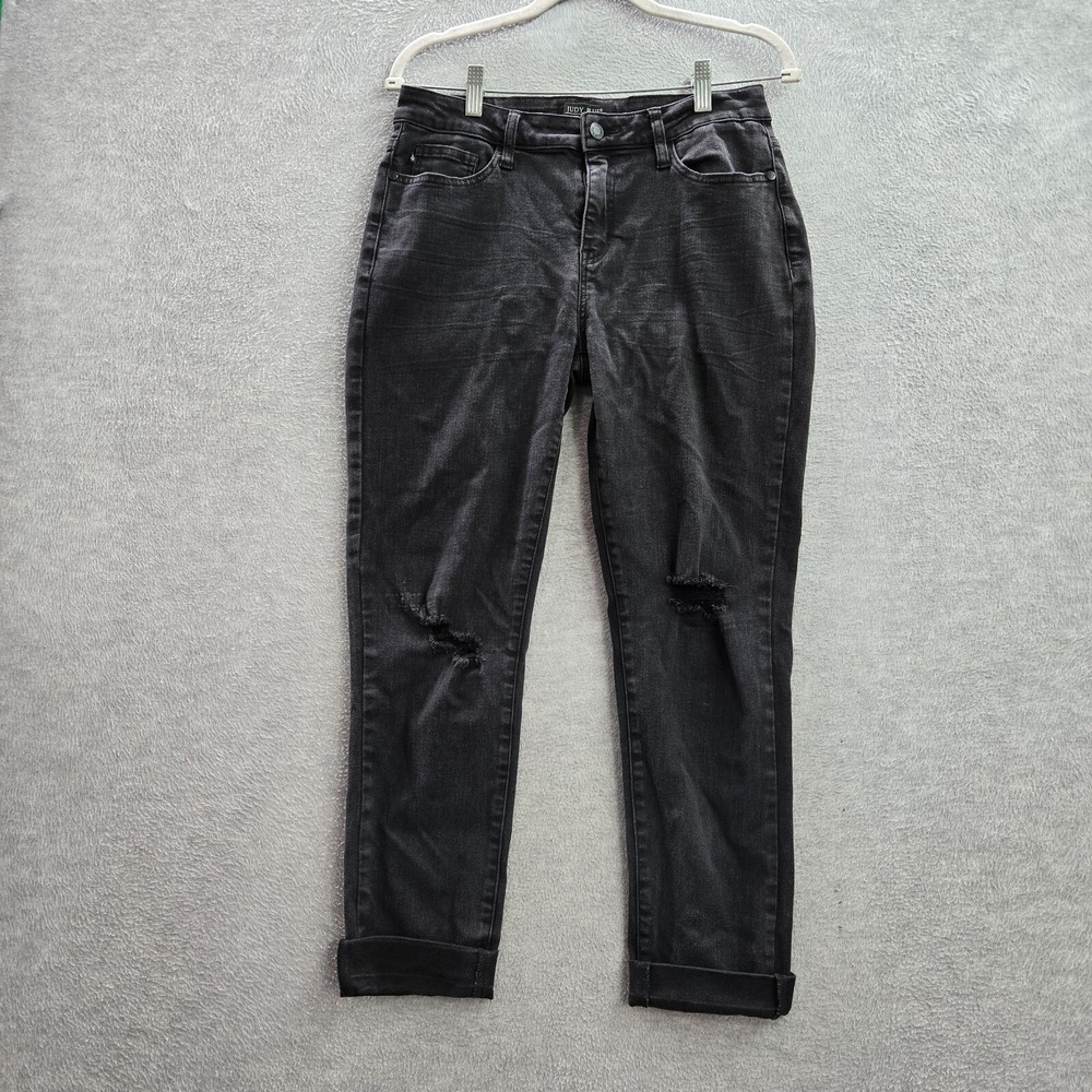Judy Blue Juniors‎ Jeans 9 Gray Denim Destroyed Skinny Slim Fit Distressed